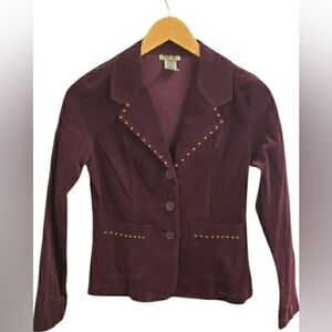 BONGO Deep Purple Blazer with Stud Accents